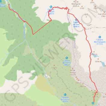 Itinéraire Pyrénées, Mont Valier, distance, dénivelé, altitude, carte, profil, trace GPS