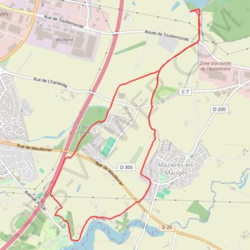 Itinéraire Les Noues Ribou - CHOLET 49300, distance, dénivelé, altitude, carte, profil, trace GPS