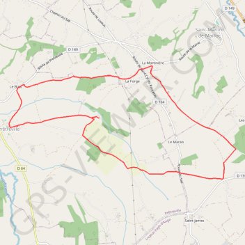 Itinéraire Autour de Prêtreville, distance, dénivelé, altitude, carte, profil, trace GPS