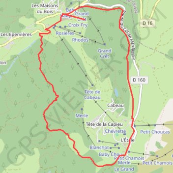 Itinéraire La tete de cabeau, distance, dénivelé, altitude, carte, profil, trace GPS