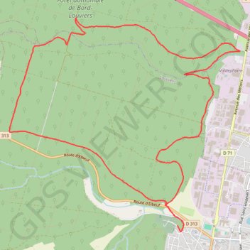 Itinéraire Rando sur Louviers, distance, dénivelé, altitude, carte, profil, trace GPS