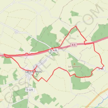 Itinéraire Randonnée autour des Clérimois, distance, dénivelé, altitude, carte, profil, trace GPS