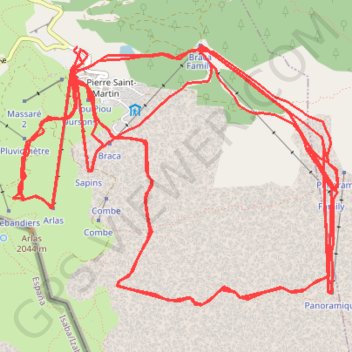 Itinéraire Journée de ski à la Pierre saint Martin, distance, dénivelé, altitude, carte, profil, trace GPS