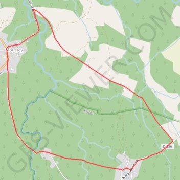 Itinéraire Moustey - Landes de Gascogne, distance, dénivelé, altitude, carte, profil, trace GPS