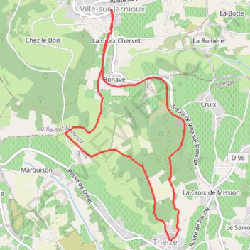 Itinéraire Les Pierres Dorées, distance, dénivelé, altitude, carte, profil, trace GPS