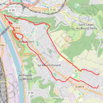 Itinéraire Rando à Bonsecours, distance, dénivelé, altitude, carte, profil, trace GPS