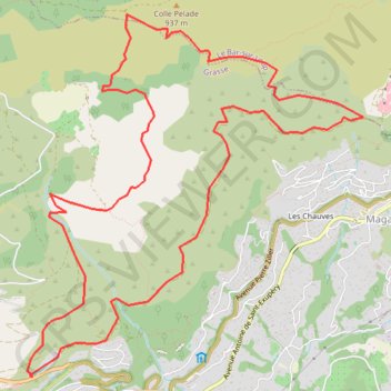 Itinéraire Grasse Saint-Christophe - GR51 et GR4, distance, dénivelé, altitude, carte, profil, trace GPS