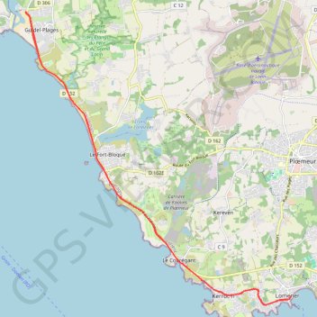 Itinéraire Lomener - Guidel Plage - Lomener, distance, dénivelé, altitude, carte, profil, trace GPS