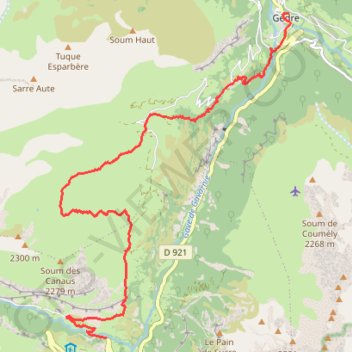 Itinéraire Traversée de Gavarnie à Gèdre, distance, dénivelé, altitude, carte, profil, trace GPS
