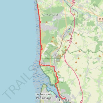 Itinéraire 4 Equihen-Plage Etaples, distance, dénivelé, altitude, carte, profil, trace GPS