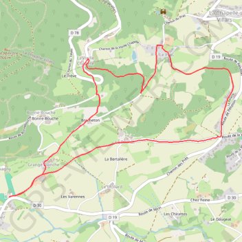 Itinéraire Chuyer (42), distance, dénivelé, altitude, carte, profil, trace GPS