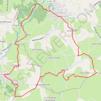 Itinéraire Montagnes du Matin - Essertines-en-Donzy, distance, dénivelé, altitude, carte, profil, trace GPS