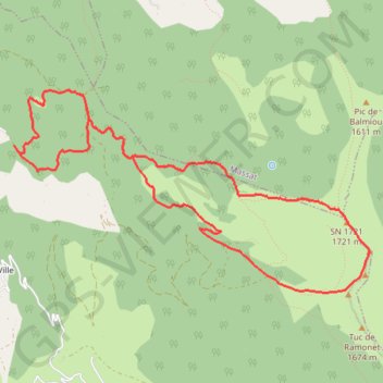 Itinéraire Tuc de la Coume, distance, dénivelé, altitude, carte, profil, trace GPS