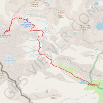 Itinéraire Petit Vignemale, distance, dénivelé, altitude, carte, profil, trace GPS
