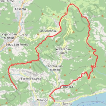 Itinéraire Monte Bronzone, distance, dénivelé, altitude, carte, profil, trace GPS