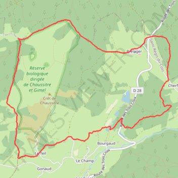 Itinéraire Jacques -Valadon-Roche-Cherfoydu 16/04/2023, distance, dénivelé, altitude, carte, profil, trace GPS