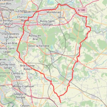Itinéraire blandy, distance, dénivelé, altitude, carte, profil, trace GPS