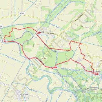 Itinéraire B11 - Boucle des écluses, distance, dénivelé, altitude, carte, profil, trace GPS