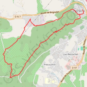 Itinéraire Le Luc - Oppidum - la Fouirette, distance, dénivelé, altitude, carte, profil, trace GPS