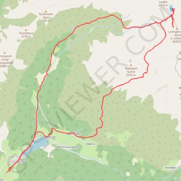 Itinéraire Val Sarentino (Rif. Vallaga), distance, dénivelé, altitude, carte, profil, trace GPS