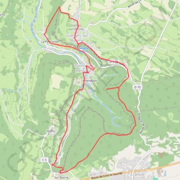 Itinéraire La reculée de Baume-les-Messieurs, distance, dénivelé, altitude, carte, profil, trace GPS