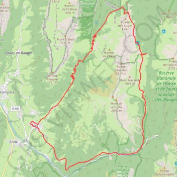 Itinéraire Pointe d'Arcalod, distance, dénivelé, altitude, carte, profil, trace GPS