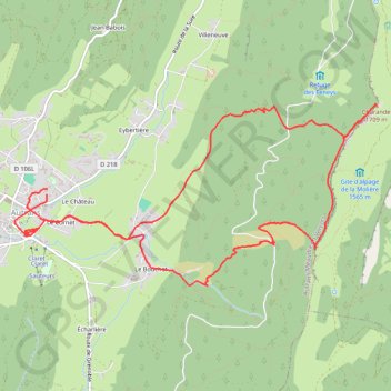 Itinéraire Charande, distance, dénivelé, altitude, carte, profil, trace GPS