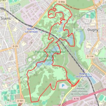 Itinéraire La Courneuve - rando au parc Georges Valbon, distance, dénivelé, altitude, carte, profil, trace GPS