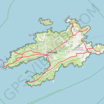 Itinéraire Boucle à vélo sur l'île d'Ouessant, distance, dénivelé, altitude, carte, profil, trace GPS