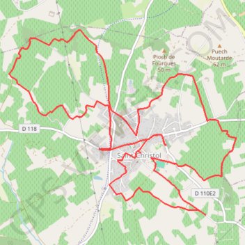 Itinéraire Le parcours des Chevaliers de Malte à Saint-Christol, distance, dénivelé, altitude, carte, profil, trace GPS