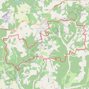 Itinéraire Saint-Crépin-et-Carlucet, distance, dénivelé, altitude, carte, profil, trace GPS