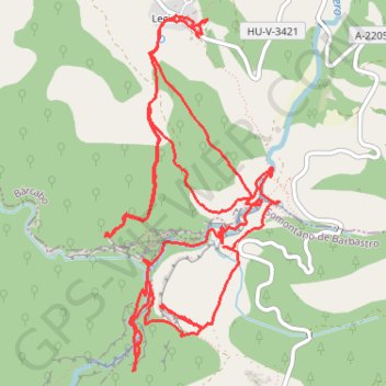 Itinéraire Sierra de guara, distance, dénivelé, altitude, carte, profil, trace GPS