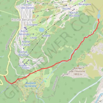 Itinéraire Arselle - Lac Achard, distance, dénivelé, altitude, carte, profil, trace GPS