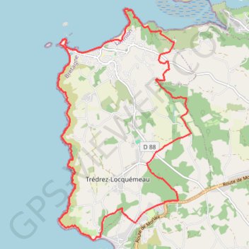 Itinéraire Tour complet de Trédrez et Locquémeau, distance, dénivelé, altitude, carte, profil, trace GPS