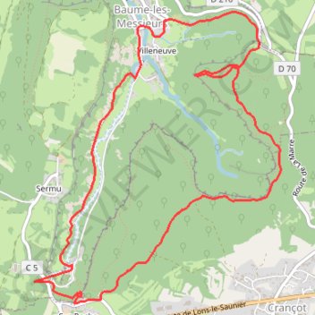 Itinéraire Baume les Messieurs - Belvédère et Abbaye, distance, dénivelé, altitude, carte, profil, trace GPS