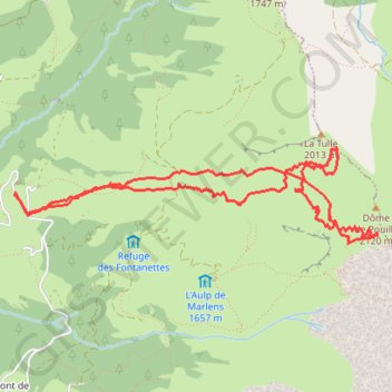 Itinéraire Col de la Tulle et des Porthets, distance, dénivelé, altitude, carte, profil, trace GPS