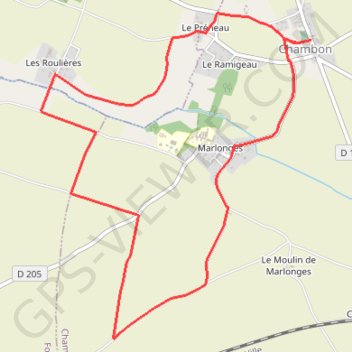 Itinéraire Autour de Marlonges - Chambon, distance, dénivelé, altitude, carte, profil, trace GPS
