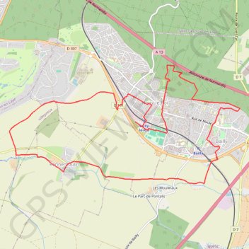 Itinéraire Bailly - Noisy le Roi, distance, dénivelé, altitude, carte, profil, trace GPS