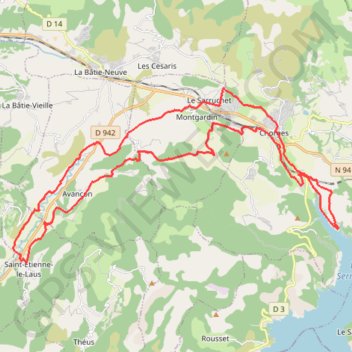 Itinéraire VTT_SEYNE-18-st étienne le laus-chorges-viaduc submergé-saruchet 40 km 878 m d+, distance, dénivelé, altitude, carte, profil, trace GPS