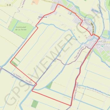 Itinéraire Marche Gué de Velluire, distance, dénivelé, altitude, carte, profil, trace GPS