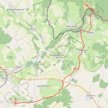 Itinéraire Randonnée des Abbayes (Orval - Saint-Walfroy), distance, dénivelé, altitude, carte, profil, trace GPS