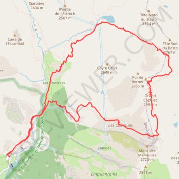 Itinéraire Tour du Grand Capelet, distance, dénivelé, altitude, carte, profil, trace GPS