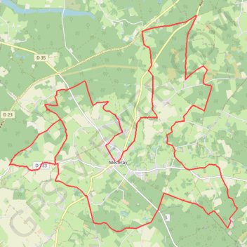 Itinéraire Autour de Mézeray, distance, dénivelé, altitude, carte, profil, trace GPS
