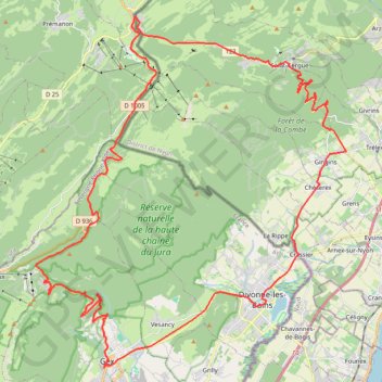 Itinéraire Vélo - Col de la Faucille et de la Givrine, distance, dénivelé, altitude, carte, profil, trace GPS
