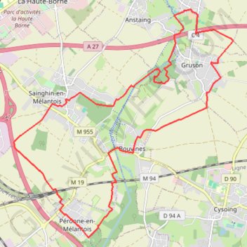 Itinéraire La bataille de Bouvines, distance, dénivelé, altitude, carte, profil, trace GPS