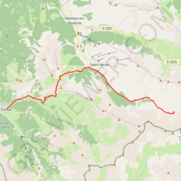 Itinéraire Queyras - Blanche - Ceillac, distance, dénivelé, altitude, carte, profil, trace GPS