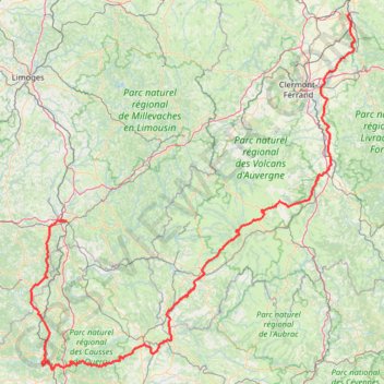 Itinéraire Brive - Vichy, distance, dénivelé, altitude, carte, profil, trace GPS