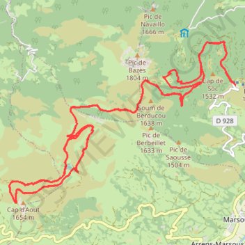 Itinéraire Couraduque, distance, dénivelé, altitude, carte, profil, trace GPS