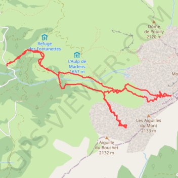 Itinéraire Le Cul d'Ugine, distance, dénivelé, altitude, carte, profil, trace GPS