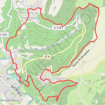 Itinéraire Les vignobles - Château-Chalon et Côtes du Jura, distance, dénivelé, altitude, carte, profil, trace GPS
